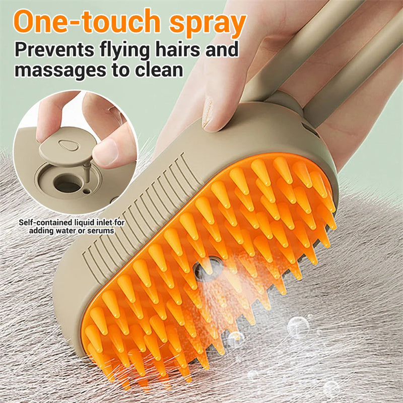 3-in-1 Electric Steam Pet Grooming Brush for Cats & Dogs