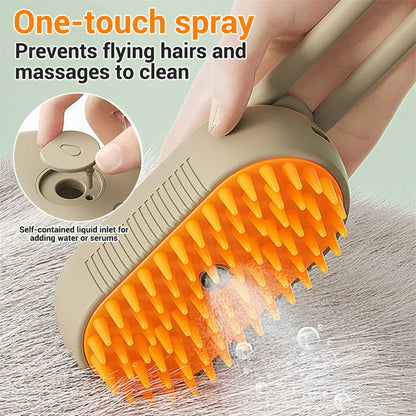 3-in-1 Electric Steam Pet Grooming Brush for Cats & Dogs