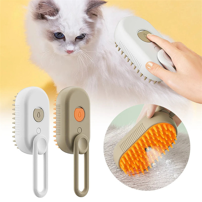 3-in-1 Electric Steam Pet Grooming Brush for Cats & Dogs