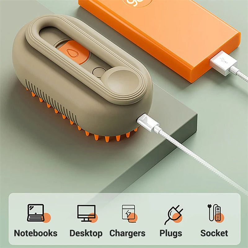 3-in-1 Electric Steam Pet Grooming Brush for Cats & Dogs