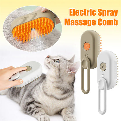 3-in-1 Electric Steam Pet Grooming Brush for Cats & Dogs