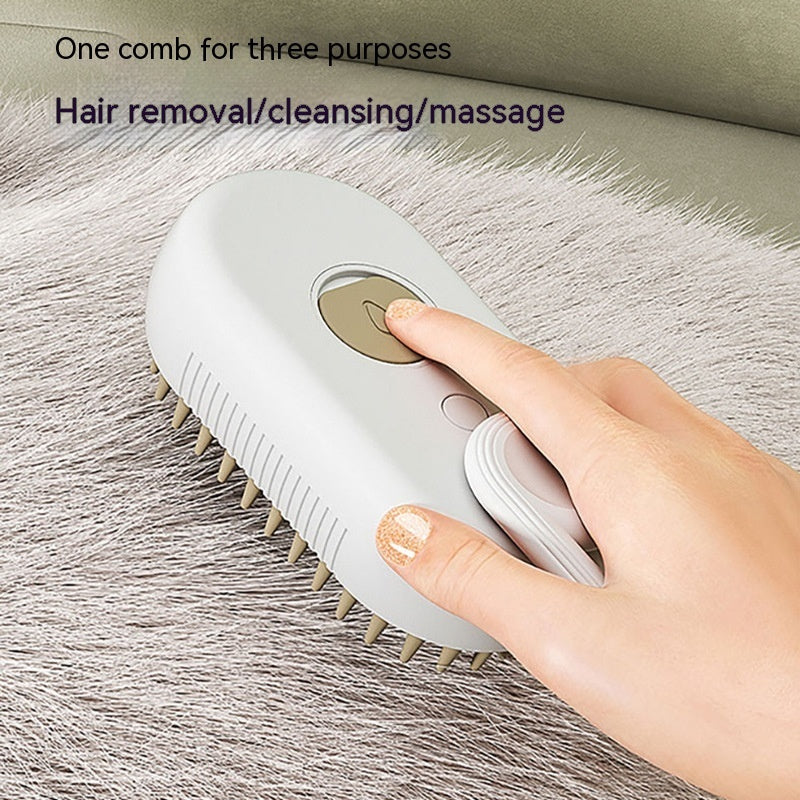 3-in-1 Electric Steam Pet Grooming Brush for Cats & Dogs